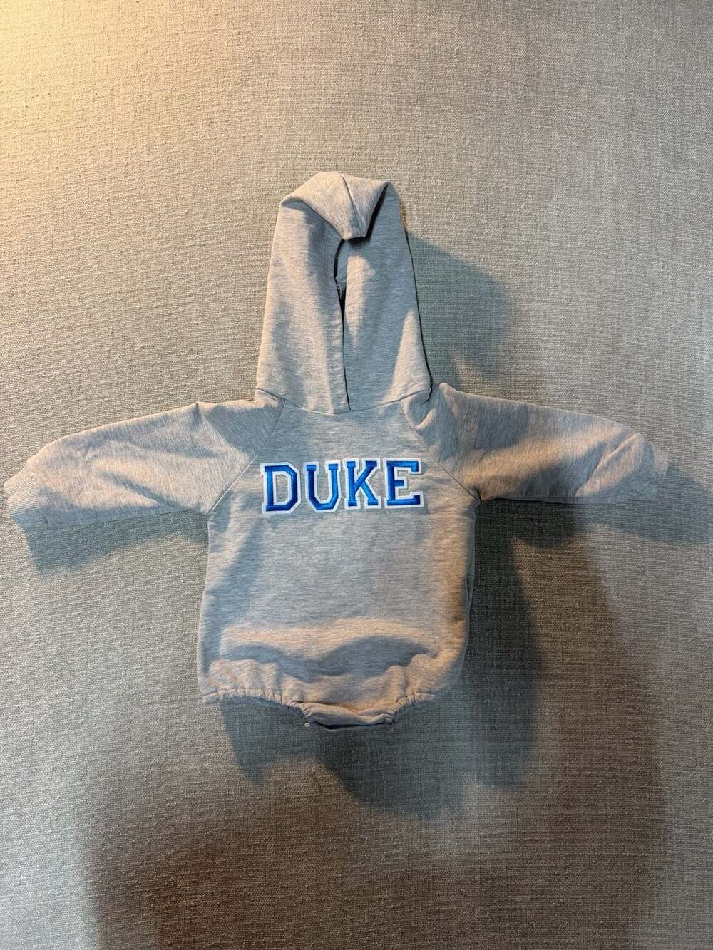 Duke University Blue Devils Infant Grey Hooded Romper Bodysuit